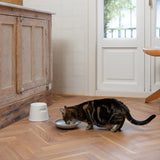 Hoopo Plate Katzenfressnapf weiss mit Katze