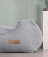 BUDDY. Hundebett mit Rand - grau/blau - aus recycelten Materialien - online kaufen