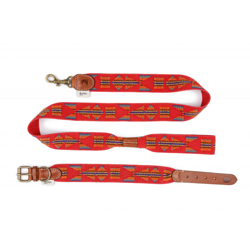 Buddys Leine und Halsband Etna Red