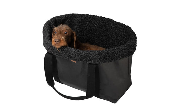 DuePuntoOtto Hundetasche Dorothea charcoal schwarz mit Hund