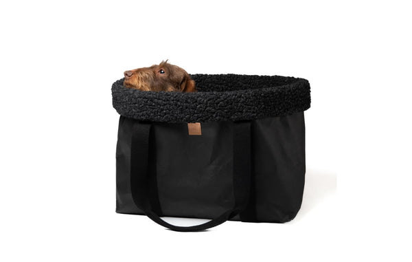 DuePuntoOtto Hundetasche Dorothea charcoal schwarz mit Dackel