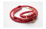 DuePuntoOtto Hundeleine Halsband cheeky red rot Leder