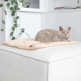 Hoopo Tri-Katzendecke beige mit Katze auf Couch