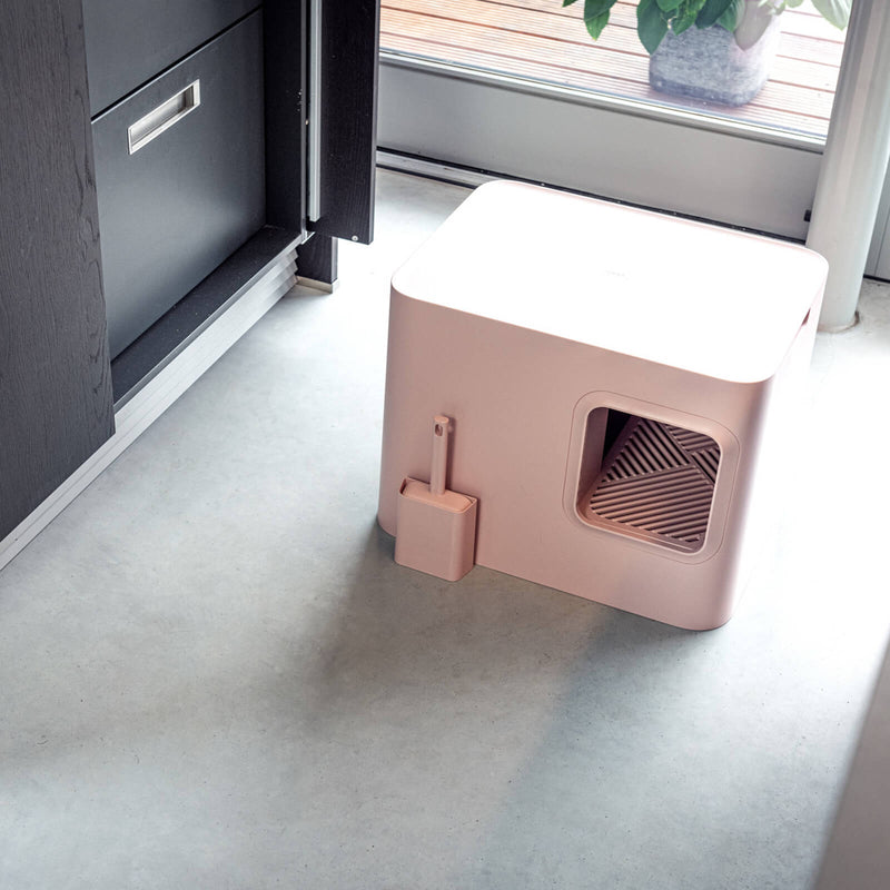 Hoopo Dome nachhaltiges Designer Katzenklo Pink