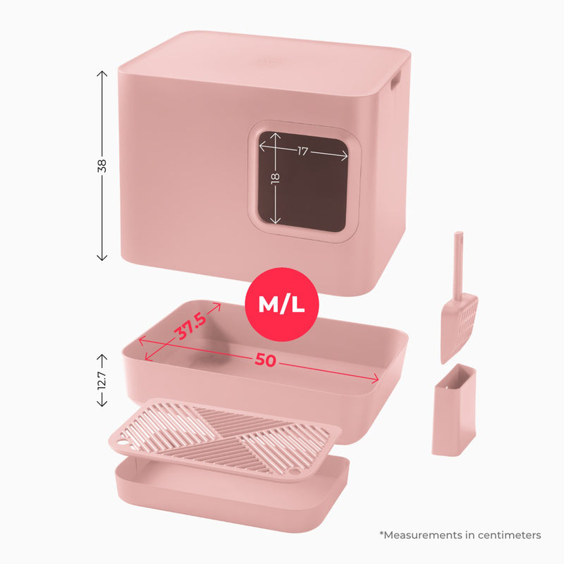 Hoopo® Dome Plus nachhaltiges Katzenklo | Pink