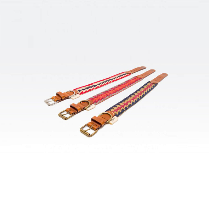 Buddys Hundehalsband Peruvian Arrow Orange, Blau und Rot