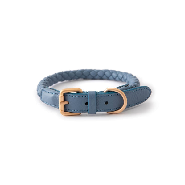 duepuntoOtto Hundehalsband aus Leder Ferdinando | Dusty Blue