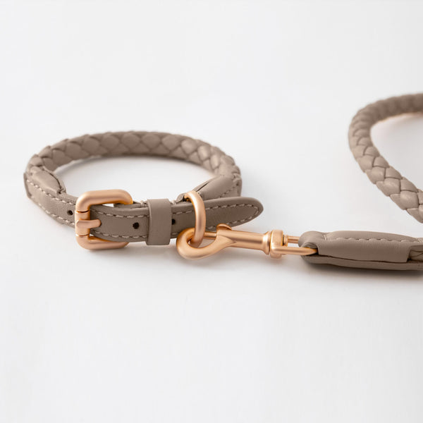 duepuntoOtto Hundehalsband aus Leder Ferdinando | Lazy Taupe