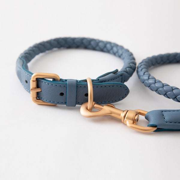 duepuntoOtto Hundehalsband aus Leder Ferdinando | Dusty Blue