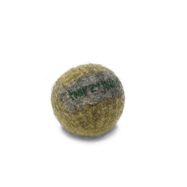 Herz & Hund Ball aus Bio-Wollfilz | Gelb