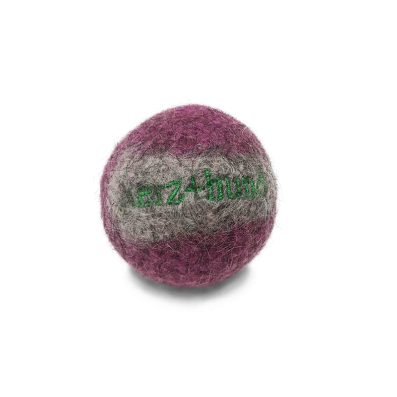 Herz & Hund Ball aus Bio-Wollfilz | Pink