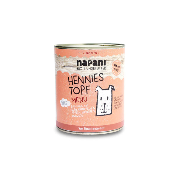 Napani Bio-Hundefutter Hennies Topf